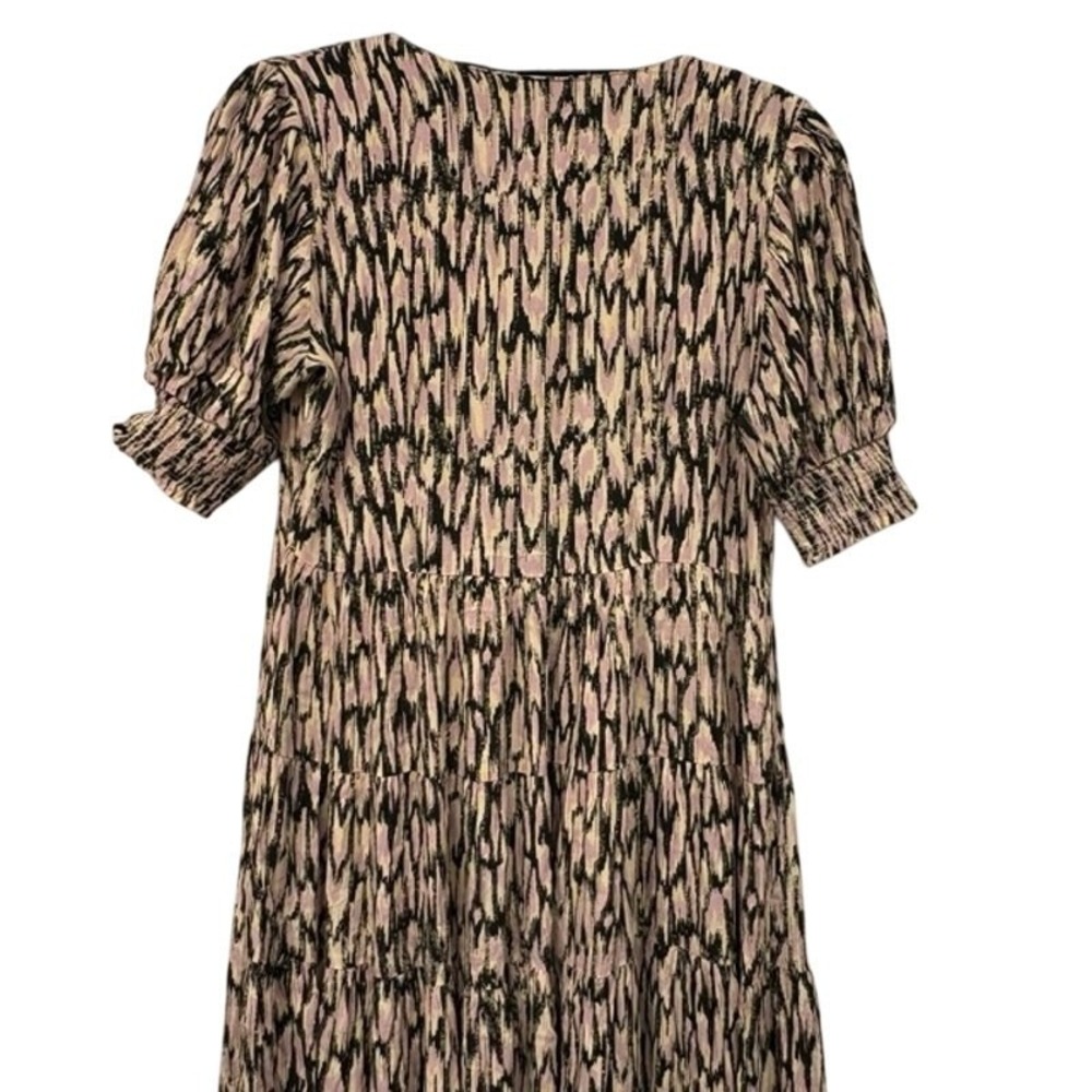 Scotch & Soda Tiered Maxi Dress Medium Elbow Puff Sleeves‎ Keyhole Neck Boho - Picture 9 of 11
